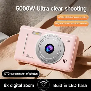 cybershot 4K Digital Camera Retro CCD Portable Card Camera Entry-level Camera Dual Camera Flash 50 Million Pixels Auto Focus Compact Lock Picture Recording Tech Gadgets
