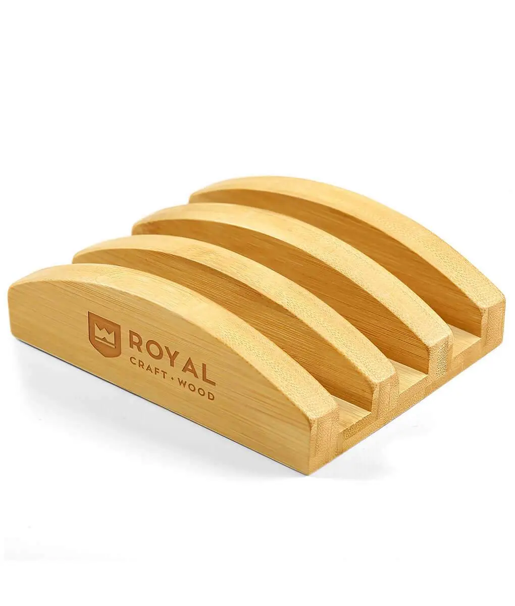 Royal Craft Wood Stand Rack for 3 Cutting Boards - Kitchenware Chopping Board Holder Stand, Bamboo Natural Chopping Board Holder Organizer