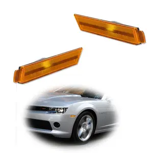 2pcs Amber Lens Front Side Marker Signal lamps Lights Reflectors For 2010 2011 2012 2013 2014 2015 Chevy Camaro,Replace OEM  92246244 92246245 92246252 92246253 GM2551197