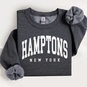 Hamptons Sweatshirt, New York Vintage Varsity Aesthetic, Trendy Travel Destination Gift