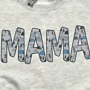 Little Sleepies Mountain Print Boy Mom Crewneck Sweatshirt for Mama - Hoodie, Pullover