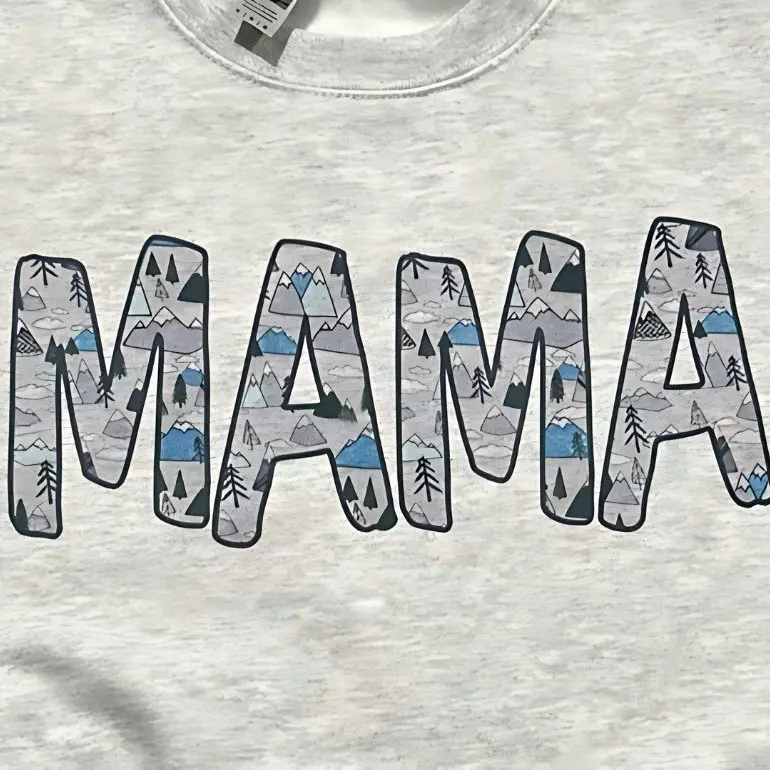 Little Sleepies Mountain Print Boy Mom Crewneck Sweatshirt for Mama - Hoodie, Pullover