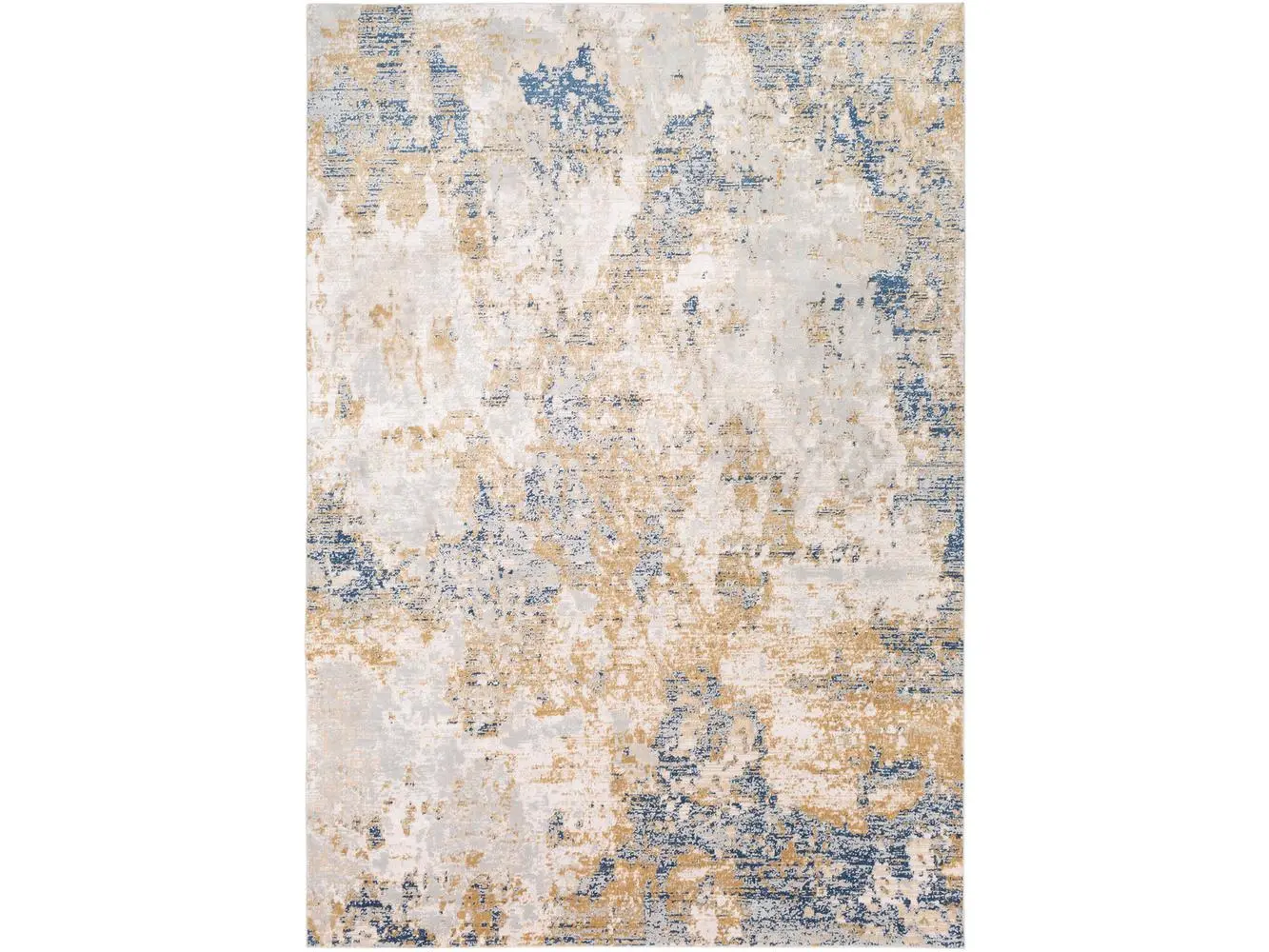 Livabliss MLN2302-6996 Milano Machine-Woven Indoor Area Rug - 6 ft 9 in x 9 ft 6 in, Abstract Hues, Bright Blue, 40% Polyester 60% Viscose Blend, Medium Pile Home Décor