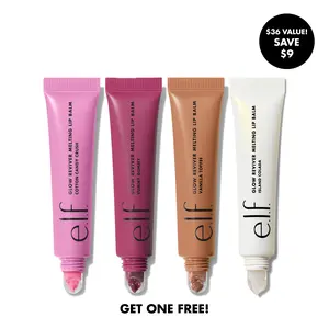 Glow Reviver Melting Lip Balm 4-Pack - Island Colada, Cotton Candy Crush, Vanilla Toffee, Yummy Gummy - Smooth Application, Buildable Color, Hydrating Butters