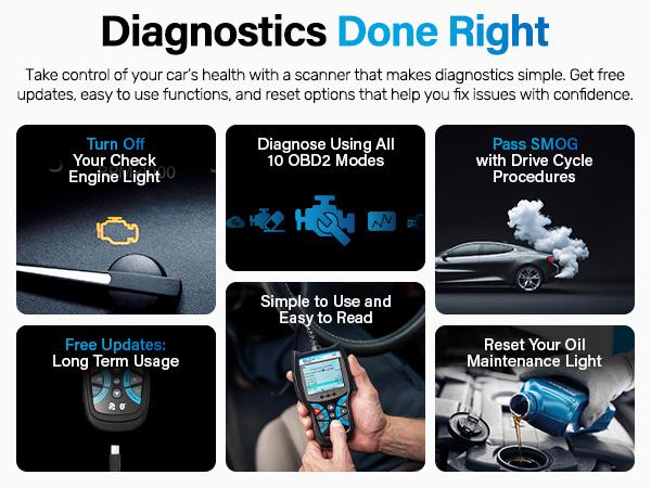 BLCKTEC 440 OBD2 Scanner - Car Code Reader & Scan Tool - Car Scanner - Helps Fix Check Engine Light Issues & More Multifunctional