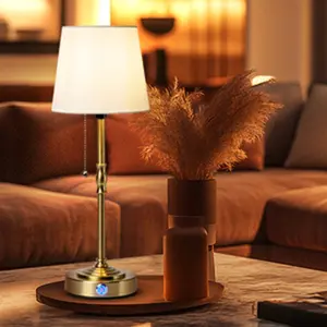 1pc Rechargeable LED Table Lamp, Dimmable, 3 Light Modes, Classic Aesthetic Design, Gold, Matte Black, Cordless, Portable, USB-C, Perfect For Bedroom, Office, Bar, Outdoor Parties, And Camping