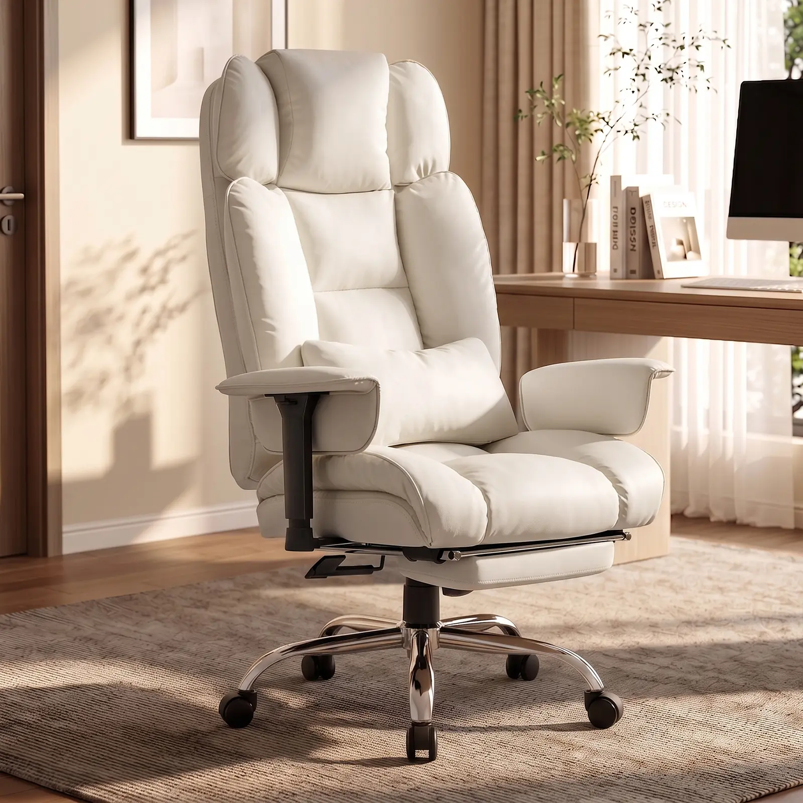 SEDETA Big and Tall Executive PU Leather Desk Chair with Footrest - 350lbs Capacity, Headrest Adjust, 135° Recline, Pocket Spring & Dual-Layer Foam Cushion, 24.4" Seat, Office Chair for Desk SEDETA Big and Tall Executive PU Leather Desk Chair with Footrest - 350lbs Capacity, Headrest Adjust, 135° Recline, Pocket Spring & Dual-Layer Foam Cushion, 24.4" Seat, Office Chair for Desk