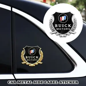 Buick Wheat Emblem 3D Metal Car Sticker Car Side Label, Universal Auto Decal for Body/fuel Tank/trunk/side Window, Custom Fit Vehicle Exterior Decoration with Metal Construction