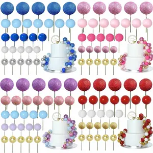 50 Foam Ball Cake Decorations, Mini Balloon Cake Liner, Blue Series, or Series, Baby Shower, Baptism, Wedding, Birthday Cake Decor