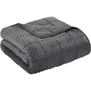 Comfortable Soft Throw Weighted Blanket for Kids with Premium Glass Beads for All Season 5 lbs 40"x60" Dark Grey