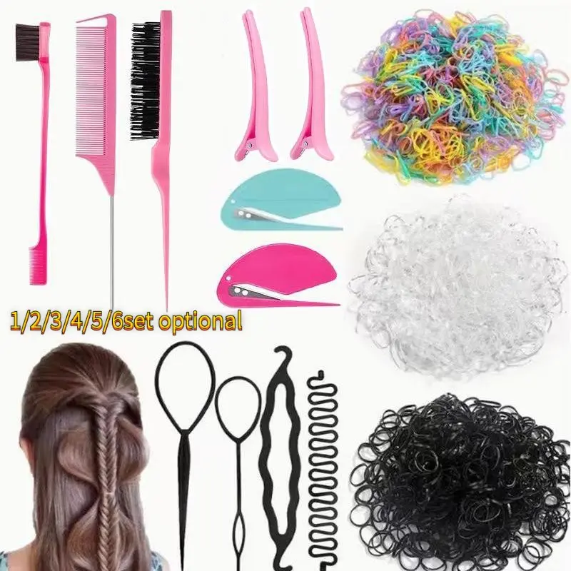 Durable Heatless Hairstyling Tool Set, DIY Hairstyler, Hair Styling Tools Includes Comb + Clips + Detachable Design, Perfect for DIY Kids Girls' Hairstyles