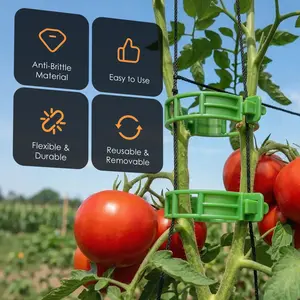 Tomato Clips 100pcs & Stackable Monstera Plant Support Stakes – Reusable Garden Twist Ties, Heavy Duty Plant Stakes for Climbing Plants, Tomato, Cucumber, Monstera