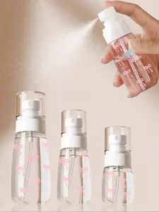 Bow Tie Pattern Fine Mist Spray Bottles, Plastic Travel Perfume Refill Bottles, Home Decor, Travel Accessories, Gift Ideas, Clear, Sample Vials