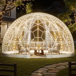 fathersdaygift  VEVOR Garden Dome Igloo, 15x 9.5 ft Outdoor Clear Bubble Tent for 10-14 Person, Weatherproof Geodesic Dome Greenhouse with Window, PVC Igloo Tent for Backyard Patios Camping Party Wedding