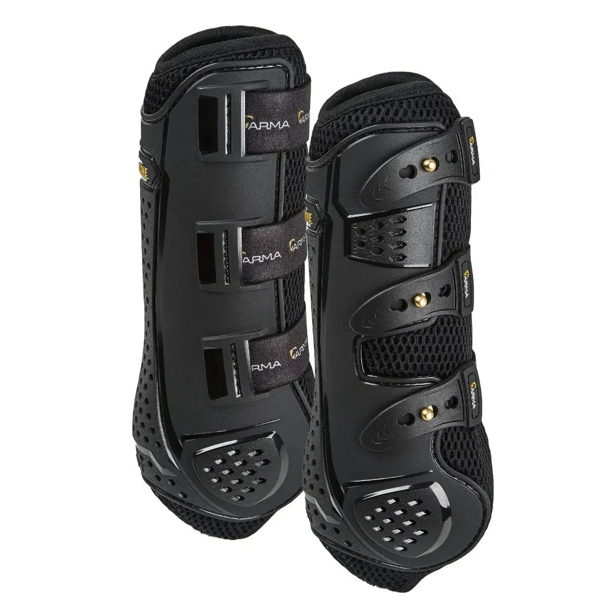 Shires ARMA OXI-ZONE Training Boots - Premium Breathable Impact Protection Horse Leg Boots Black / Cob
