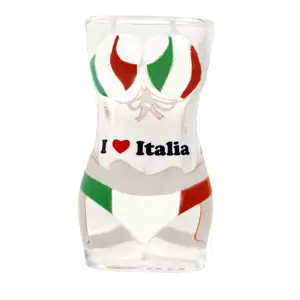 Italy Flag Full Body Bikini 3D Shot Glass