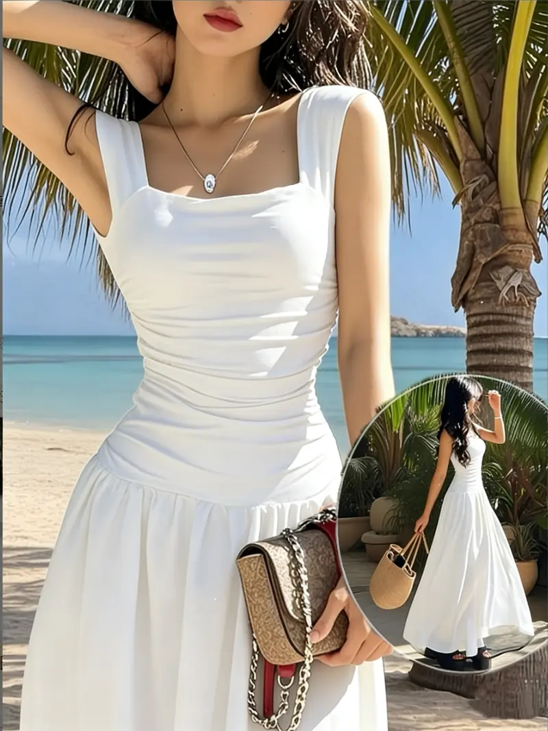 Long flowy dresses to hide stomach - TikTok Shop