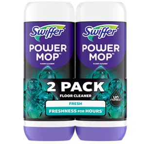 Swiffer PowerMop Floor Cleaning Solution with Unstopables Fresh Scent, PowerMop Refills, Floor Cleaner for Mopping, 25.3 fl oz, 2 Pack