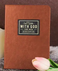 One Minute with God for Men / Bible Study Guided for Women，365 Faith-Building Reflections & Prayer Prompts, Portable Brown Faux Leather Journal, Spiritual Growth Companion for Fathers, Husbands & Sons – Ideal Gift for Holidays, Birthdays & Valentine's Day