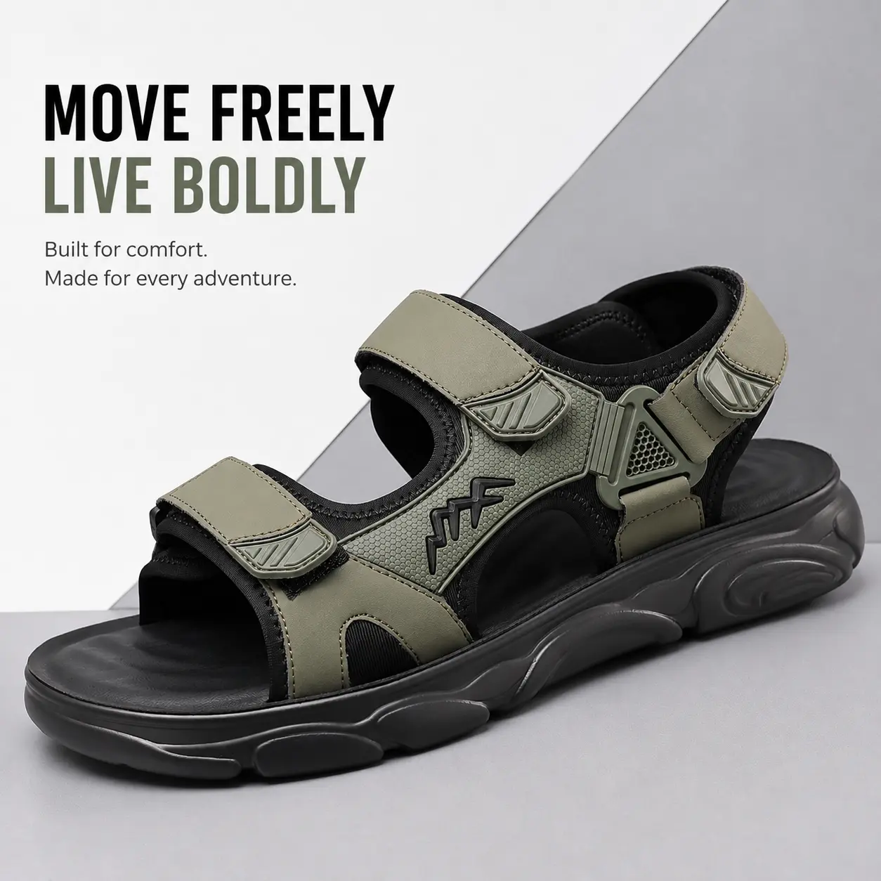 Men's Sandals Outdoor Comfort Walking Shoes with Arch Support Cushioned Sole