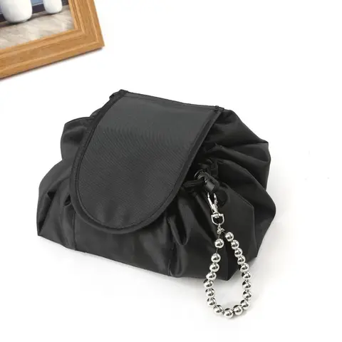 Portable Makeup Bag, Cosmetic Pouch, Cosmetics Organizer, 1 Count Large Capacity Travel Cosmetic Storage Bag, Drawstring Toiletry Bag, Cosmetic Travel Bags