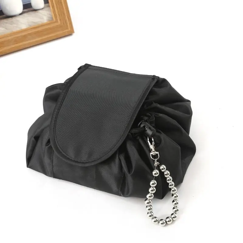 Portable Makeup Bag, Cosmetic Pouch, Cosmetics Organizer, 1 Count Large Capacity Travel Cosmetic Storage Bag, Drawstring Toiletry Bag, Cosmetic Travel Bags
