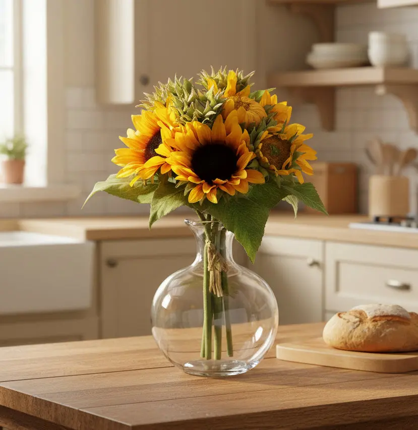 17" Yellow & Gold Sunflower Bouquet