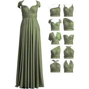 Infinity Dress with Bandeau, Convertible Bridesmaid Dress, Long, Plus Size, Multi-Way Dress, Twist Wrap Dress