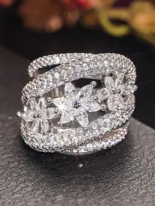 1 PC Charm Cubic Zirconia Cluster Ring Cubic Zirconia Engagement For Women For Wedding Valentine's Day Gift Jewelry