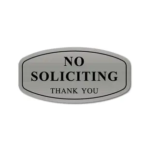 No Soliciting Thank You Magnetic Door Sticker, 1 Count Metal Magnetic Sign, Decorative Sticker for House Business Office Door