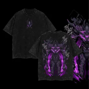 [COLLECTION] Shadow Soldiers BERU, IGRIS, IRON, TUSK T-Shirt Solo Leveling Anime Double Printed Vintage Washed Tee Unisex Oversize Anime Manga Washed Heavyweight Cotton T-shirt