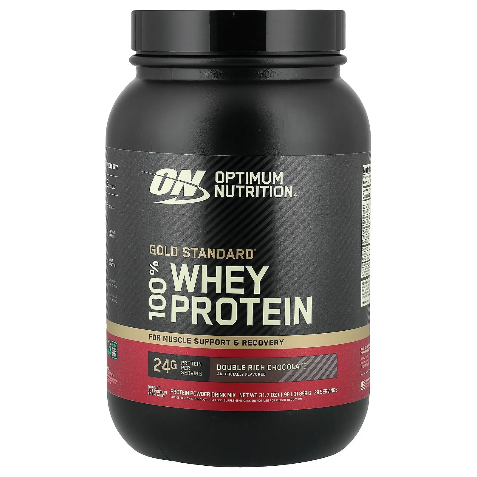 Optimum Nutrition Gold Standard® 100% Whey Protein, Double Rich Chocolate, 1.98 lb (899 g)