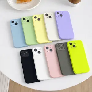 Minimalist Matte Silicone Phone Case – Slim Soft Touch Shockproof Cover for iPhone | Multi Color - Neon Lime Green