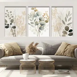 Set of 3 Framed Canvas Art – Abstract Tree Branches in 2D. Perfect for Easter, Mother’s Day & Home Decor. Ready-to-Hang for Living Room, Bedroom or Office – Minimalist Aesthetic Gift Hanging Print Ornaments