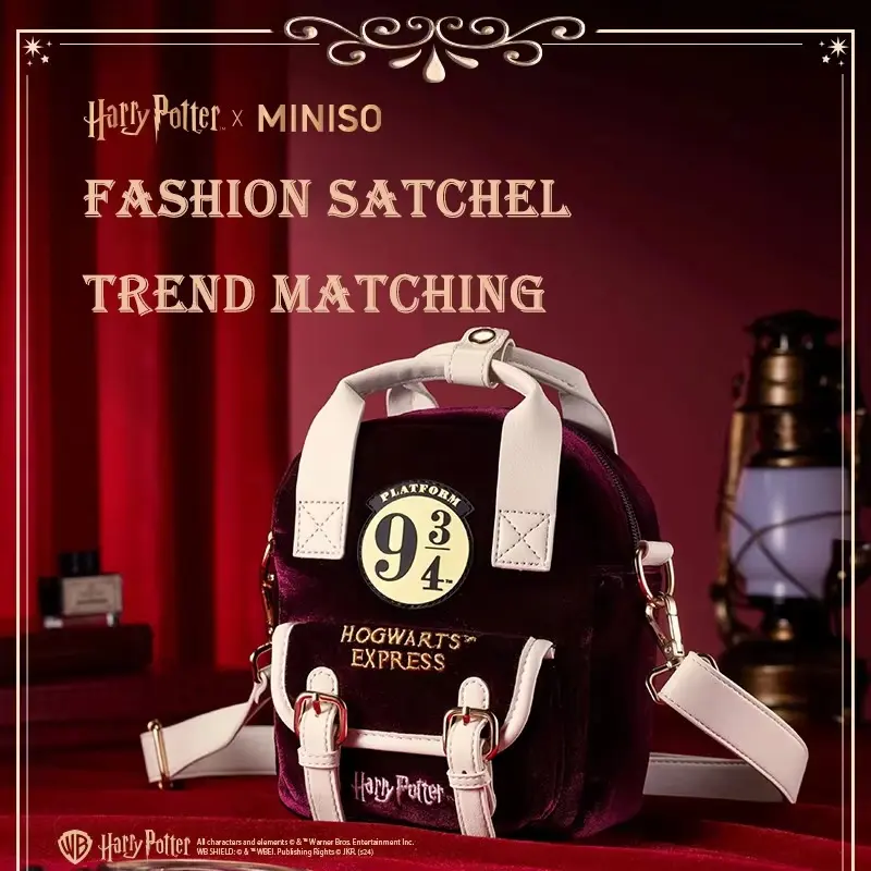 Harry Potter x MINISO Platform 9 ¾ Magic Multifunctional Zippered Crossbody Shoulder Sling Bag - Handheld Option for Stylish Outings, School, Crossbody Shoulder Bag, Multifunctional Sling Bag