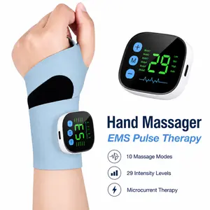Hand Massager Wrist EMS Pulse Therapy Device, Arthritis Relief Wrist Brace with Microcurrent, 10 Modes 29 Levels, Portable Hand & Wrist Massager for Carpal Tunnel Comfort, Men Women