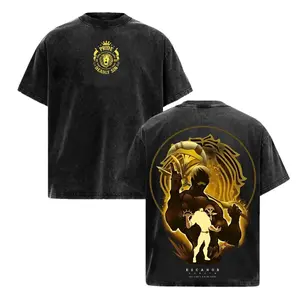 Seven Deadly Sins Escanor Oversized Tee - Black - "Who Decided That" Pride Sin Retro Graphic Heavy Cotton Unisex Anime Streetwear Gift For Fans