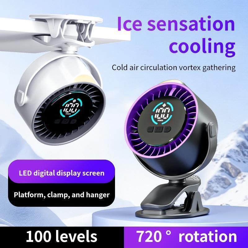 USB Rechargeable Mini Desk Fan, LED Display 100 Speed Settings Clip Fan, Wall Mount Small Office Fan, Quiet 36dB, Type-C Charging USB Rechargeable Mini Desk Fan, LED Display 100 Speed Settings Clip Fan, Wall Mount Small Office Fan, Quiet 36dB, Type-C Charging