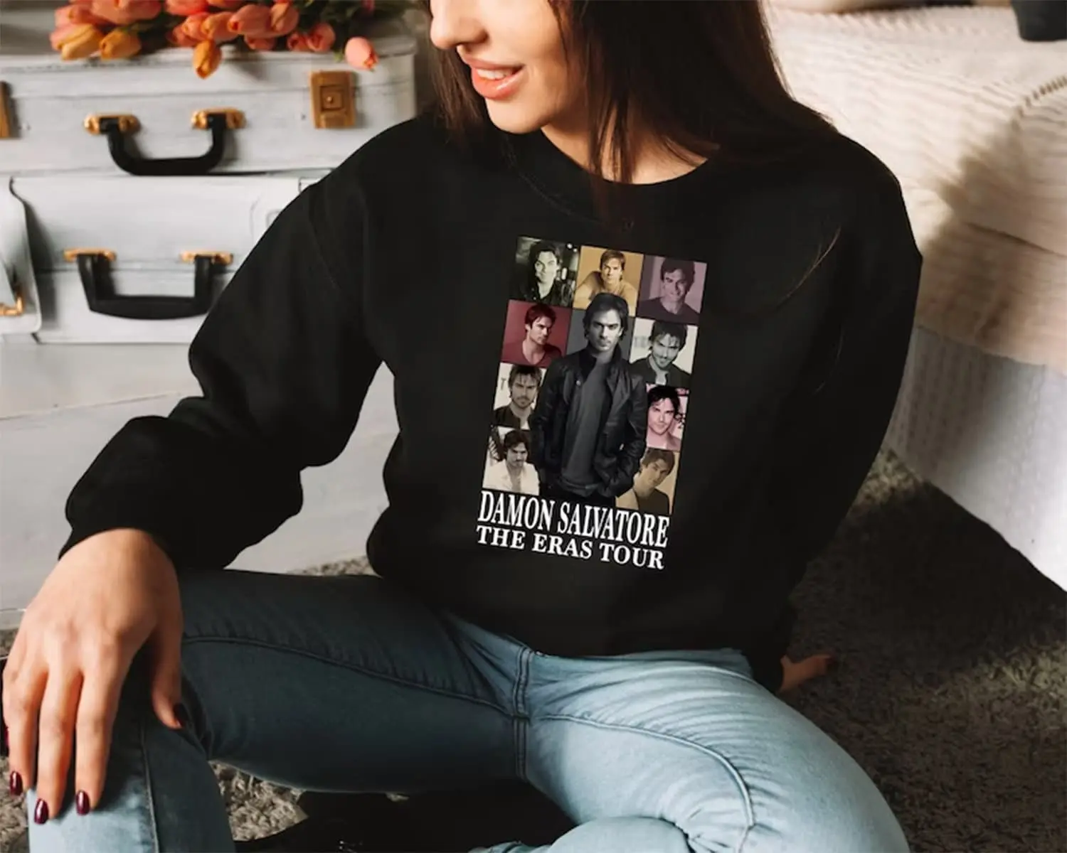 Damon Salvatore The Eras Tour Sweatshirt Vampire Diaries Sweatshirt Eras Tour Sweatshirt Gift For Women And Manteam Salvatore Sweatshirt