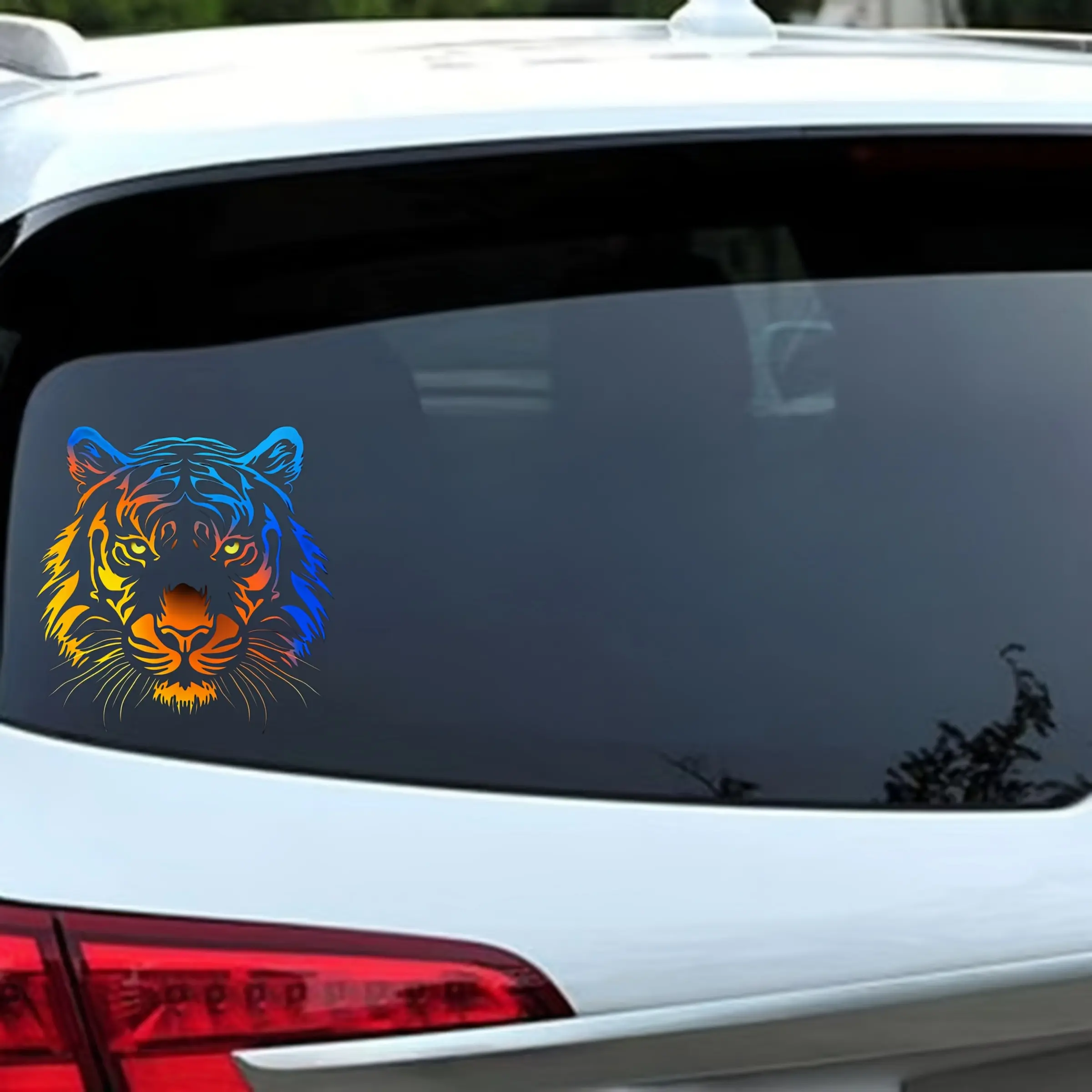 1PC Bright Tiger Head Decal - Durable PVC, Waterproof and Scratch-proof Sticker for Cars, Motorcycles, Laptops - Colored Car and Gadget Decoration, Tiger Decoration, Car Truck Decal, Car Decals, Vehicle Exterior Decoration, Car Decorative Sticker