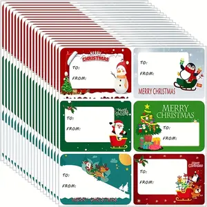10 Sheets of 60 Joyful Christmas Labels, Classic Style, Holiday Stickers for Gift Packaging - Self-adhesive