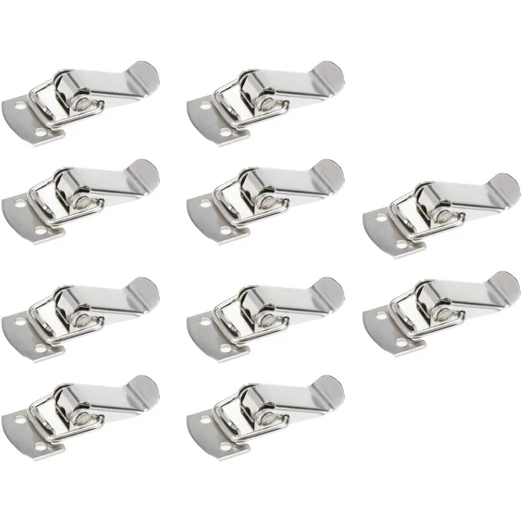 Toggle Latch Mini Size Stainless Steel Latch Catches Clamp for Toolbox, Cases, Chests - Pack of 10
