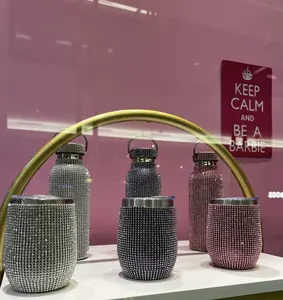 BPA Free Rhinestone Stainless Steel Water Bottle with Leak-Proof Lid - 800 ml