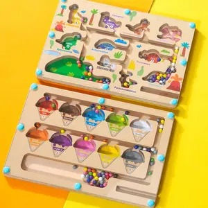 Magnetic Color and Number Maze Learning Toy, Wooden Montessori Educational Play for Kids Under 3, Perfect Valentine and Birthday Gift