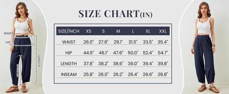 WoodBerry Women’s Harem Barrel Wide Leg Pants Elastic Waist Baggy Loose Fit Casual Jogger Sweatpants with Pockets Beach Street Palazzo Pants