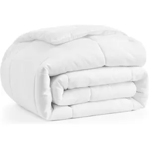 Duvet Insert Full Comforter Cooling Blanket Lightweight Hypoallergenic Reversible White Comforter with Box Stitching Bedding Down Alternative Machine Washable, Full, White