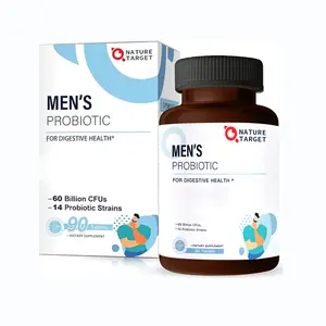 NATURE TARGET Probiotics for Men with Men Care Supplement, Prebiotics & Probiotic for Men's Digestive and Immune Health,  Healthcare Edible Fitness Dietary Vitamin ph balance gummies detox gut cleanse