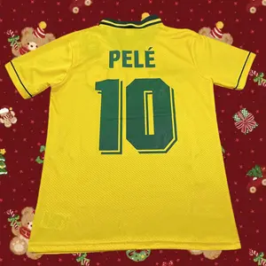 Brazil 1994 PELE 10 Home Comfort Sport Soccer Jersey