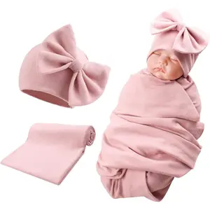 Bamery Newborn Baby Girl Hat Cotton Baby Bow Beanie Preemie Hats Spring Infant Hats for Girls 0-12 Months