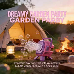 Upgrade Desktop Bubble Machine for Ages 3+, Unisex Automatic Rotation RGB Lights, Indoor Outdoor Party Wedding Essential, Includes 100ML Concentrate